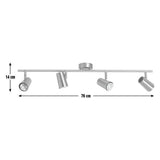 Argos Home brushed chrome 4 light bar light 76cm, UK version