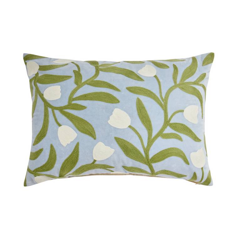 Habitat x Scion Odette crewel embroidery cushion 40x55cm (British brand)