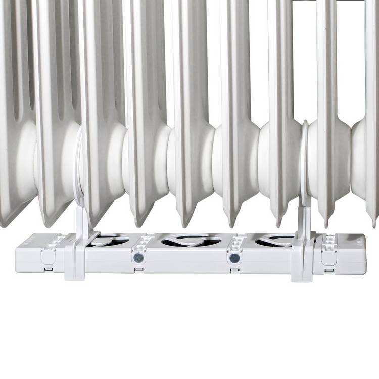 SpeedComfort cast iron radiator fan trio set white, imported from the UK