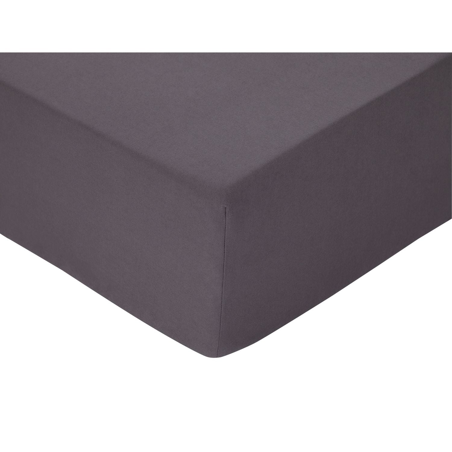 Habitat Brushed Cotton Plain Charcoal Fitted Sheet-Double