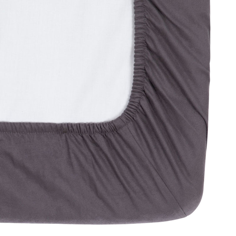 Habitat Brushed Cotton Plain Charcoal Fitted Sheet-Double