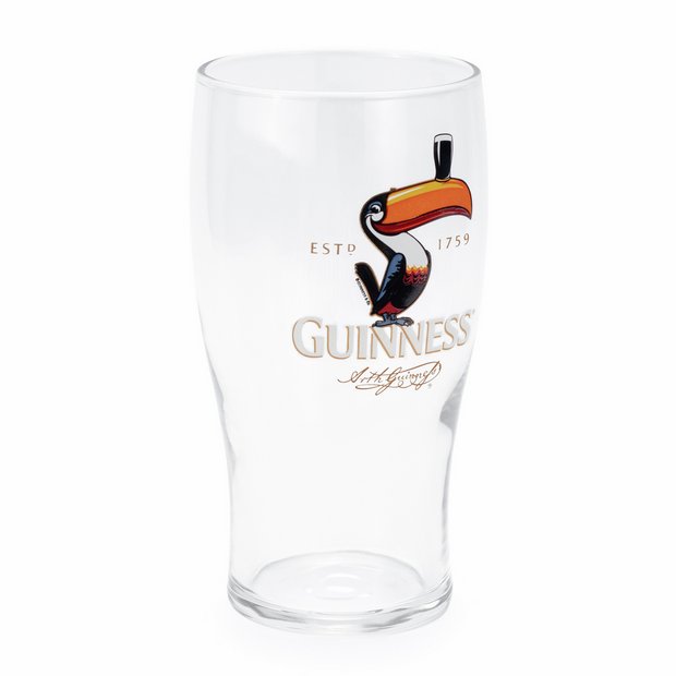 Guinness Toucan pint beer glass set pack of 2, imported from the UK