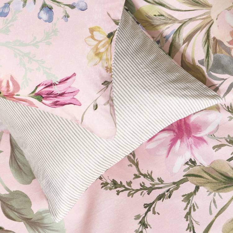 Argos Home cotton floral pink single bedding set, UK version