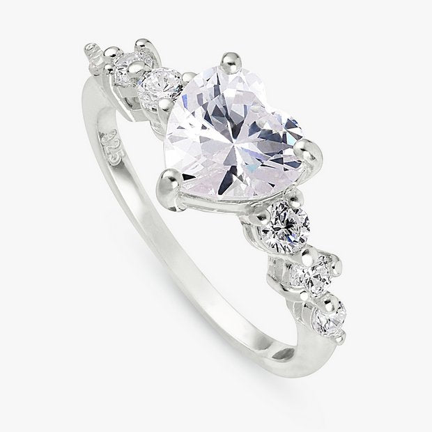 Revere heart cubic zirconia ring small - British product