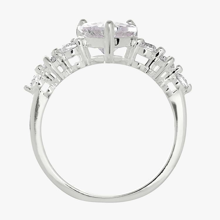 Revere heart cubic zirconia ring small - British product