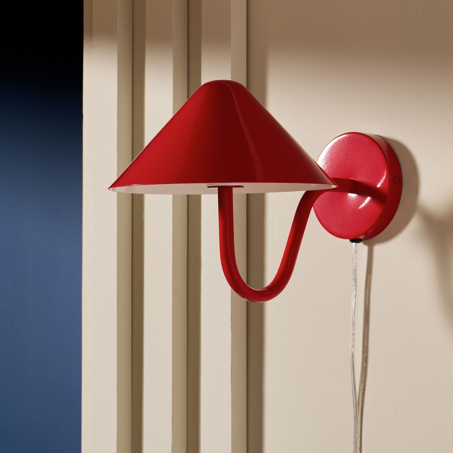 Habitat Wave metal wall light in red finish, UK version
