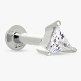 Revere cubic zirconia triangle stud earrings 3.9mm (British brand)