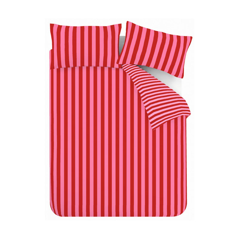 Sassy B Stripe Tease Red Bedding Set - Kingsize