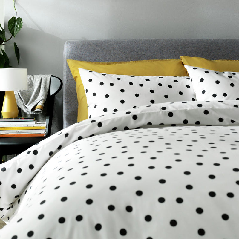 Habitat White & Black Spots Bedding Set - Superking