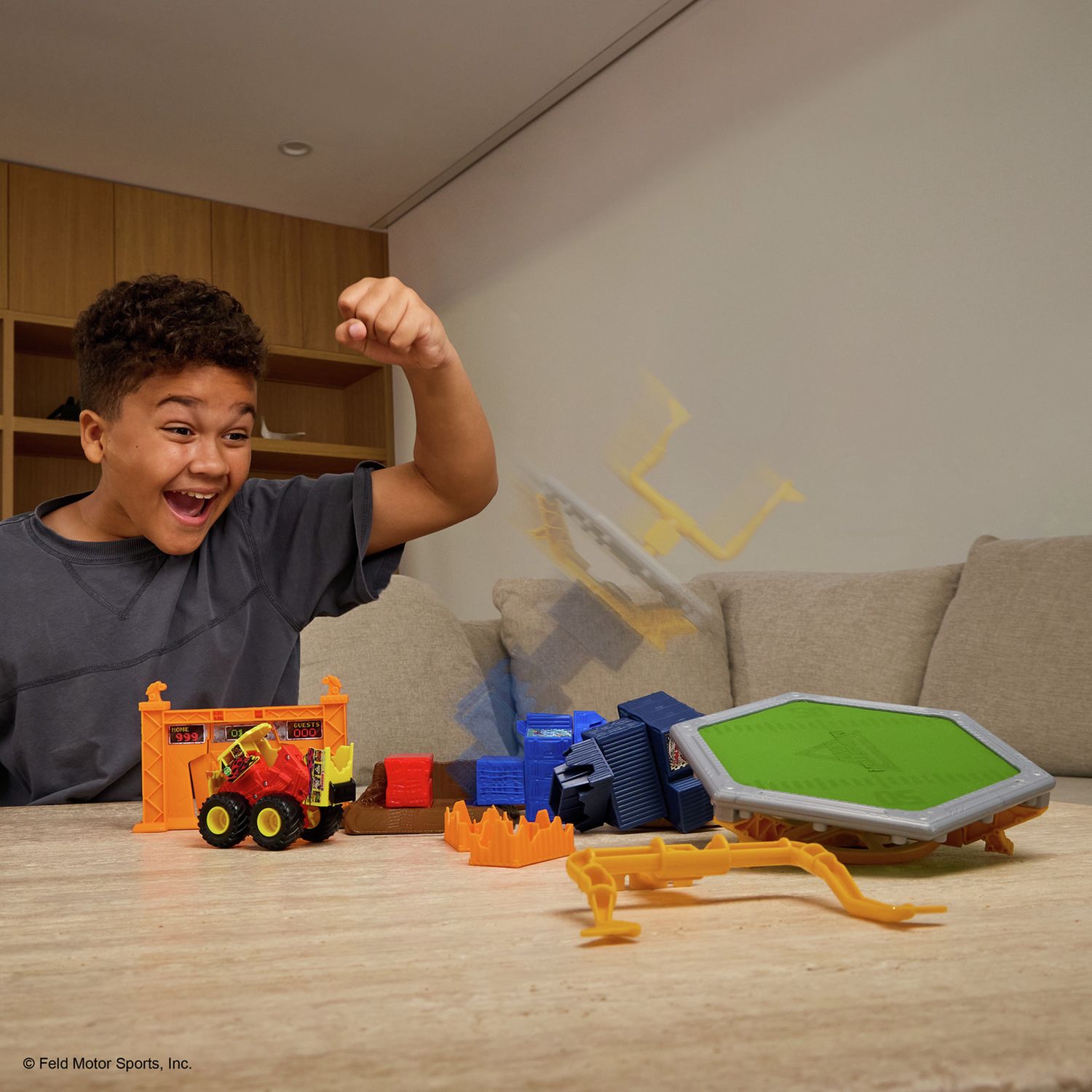 Monster Jam Smash & Bash Classroom Crushers playset - British product