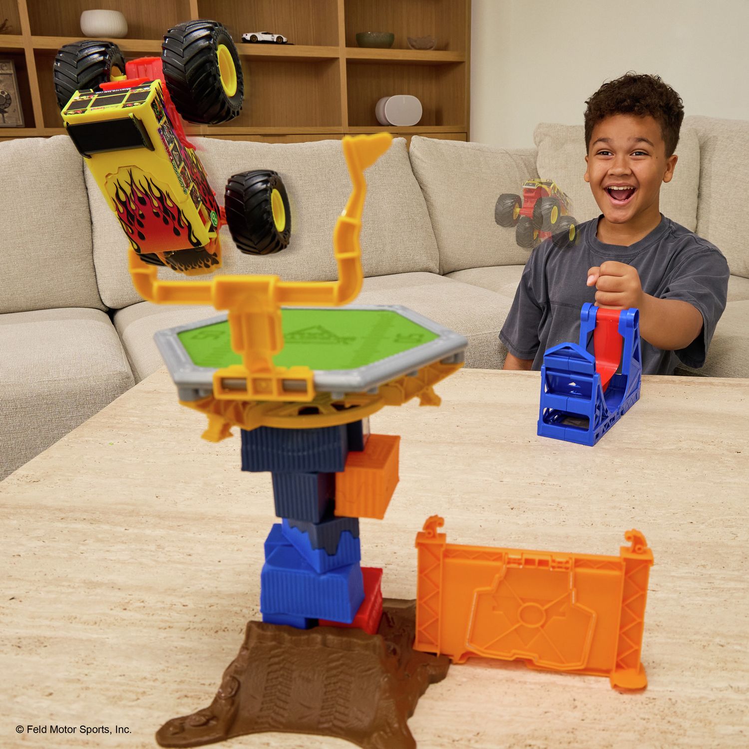 Monster Jam Smash & Bash Classroom Crushers playset - British product