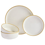 Argos Home mustard rim dinner set 12 piece, imported from the UK