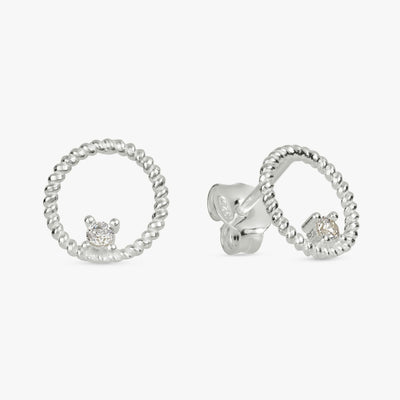Argos Revere Sterling Silver Cubic Zirconia Circle Stud Earrings- Buy online at McGrocer