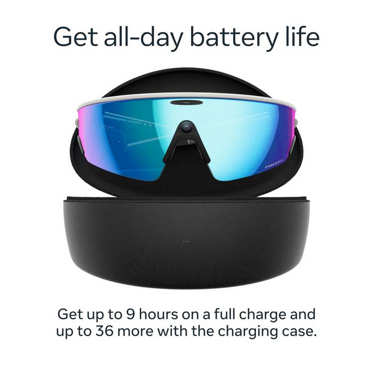 Oakley Meta Vanguard smart glasses white Prizm Sapphire lens, UK version