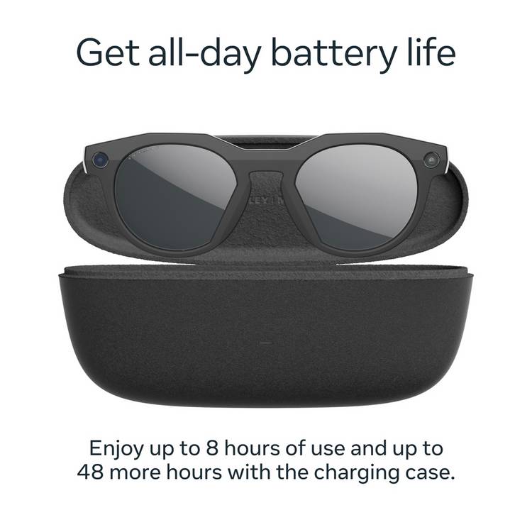 Oakley Meta HSTN smart glasses with Prizm Black Polarized lenses, UK version