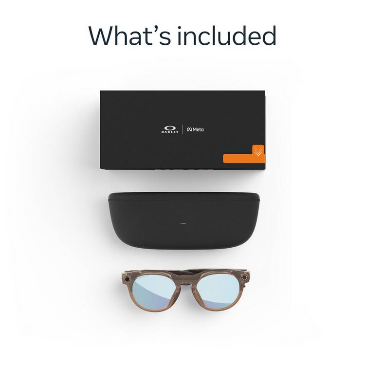 Oakley Meta HSTN Brown Smoke Prizm Deep Water Polarized smart glasses (British brand)