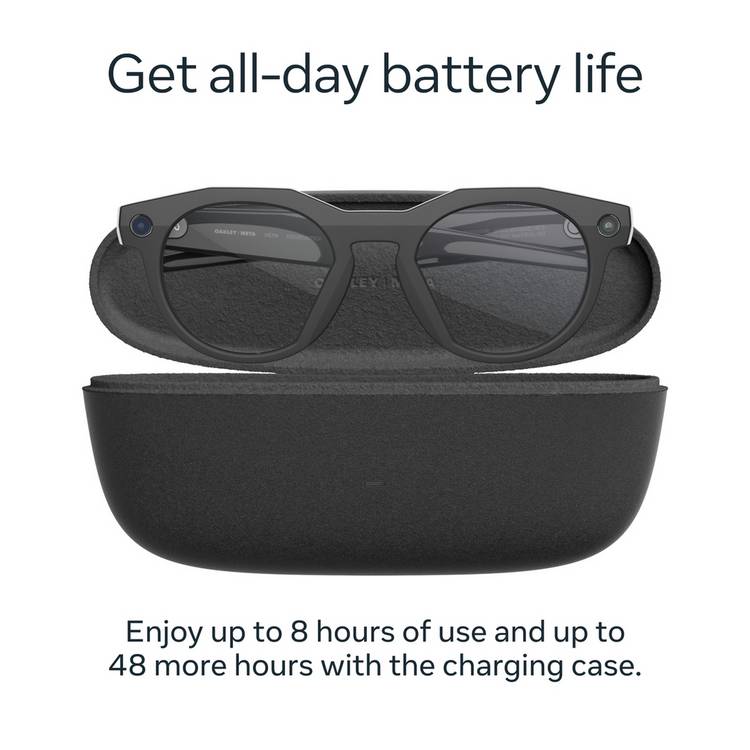 Oakley Meta HSTN smart glasses black clear lenses - British product