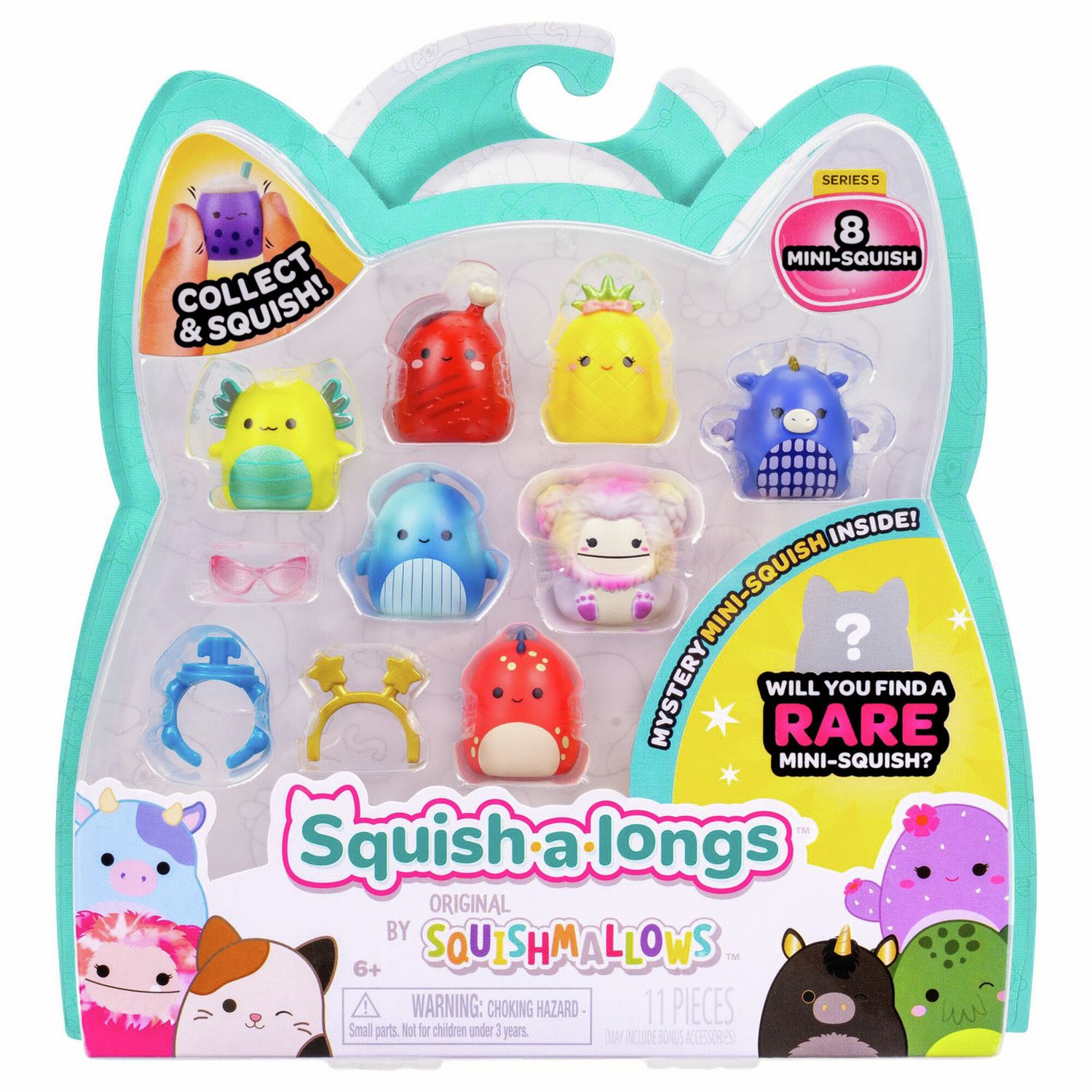 Squish-a-longs collectibles Style 3 Wave 5 pack of 8 (British brand)