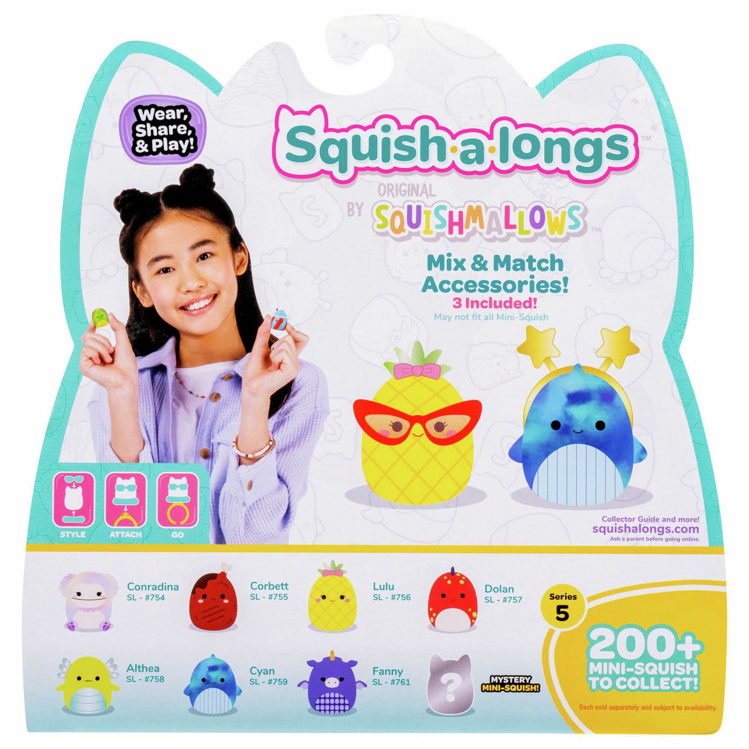 Squish-a-longs collectibles Style 3 Wave 5 pack of 8 (British brand)