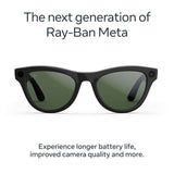 Ray-Ban Meta Skyler smart glasses Shiny Black Green (British brand)
