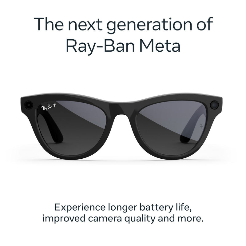 Ray-Ban Meta Skyler Gen 2 smart glasses Shiny Black Polarized Graphite, imported from the UK