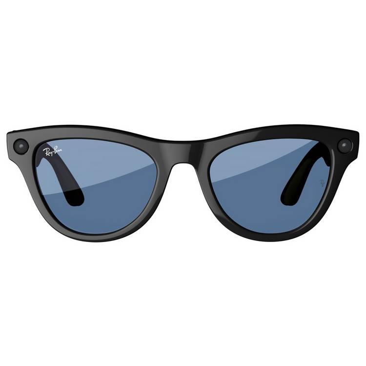 Ray-Ban Meta Skyler smart glasses in shiny black transitions blue, UK version