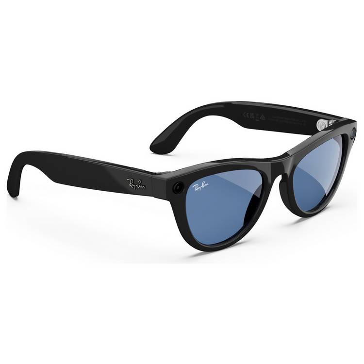 Ray-Ban Meta Skyler smart glasses in shiny black transitions blue, UK version