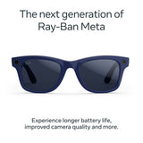 Ray-Ban Meta Wayfarer smart glasses shiny blue Transitions Sapphire lenses (British brand)