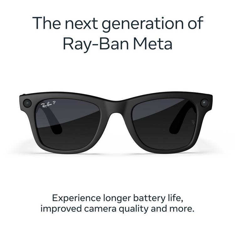 Ray-Ban Meta Wayfarer Gen 2 smart glasses matte black polarized graphite (British brand)