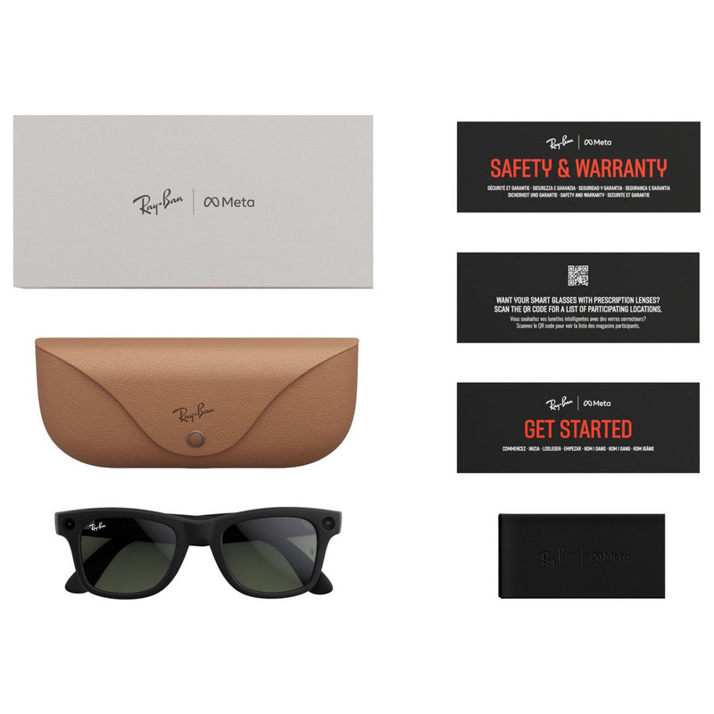 Ray-Ban Meta Wayfarer Gen 1 smart glasses matte black transitions green, imported from the UK