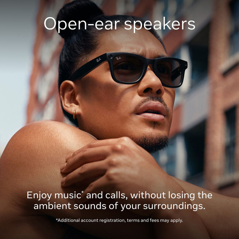 Ray-Ban Meta Wayfarer Gen 1 smart glasses matte black transitions green, imported from the UK