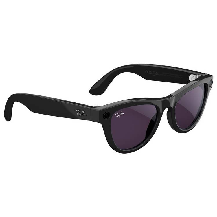 Ray-Ban Meta Skyler smart glasses shiny black transitions amethyst, imported from the UK