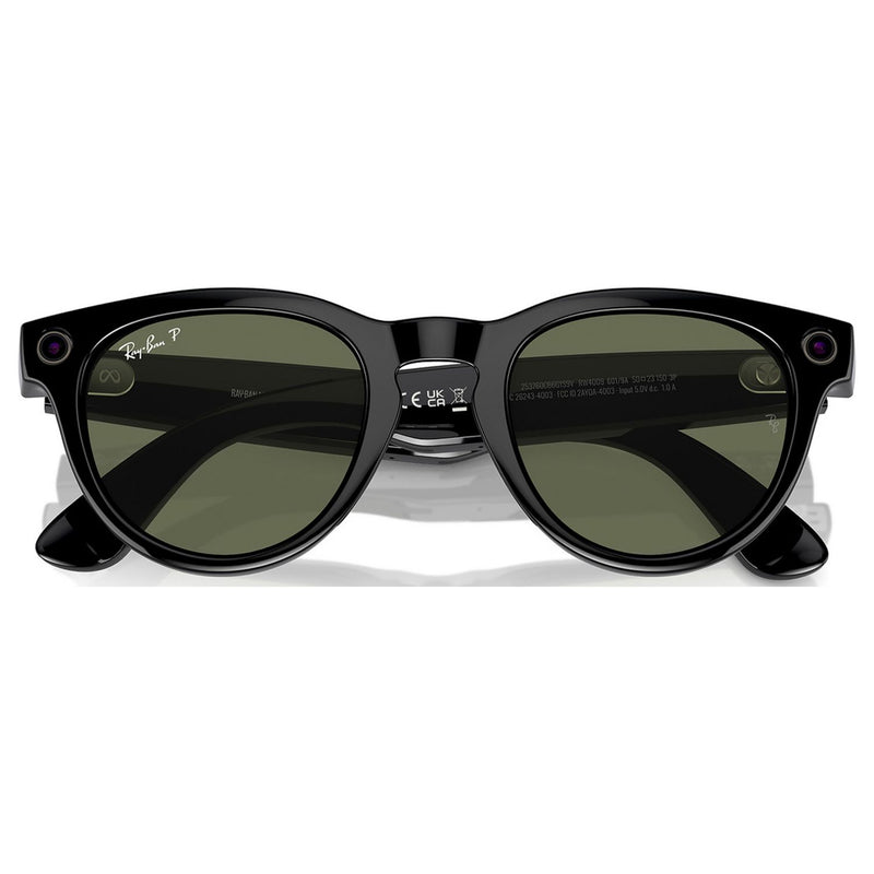 Ray-Ban smart glasses shiny black polarized green (British brand)
