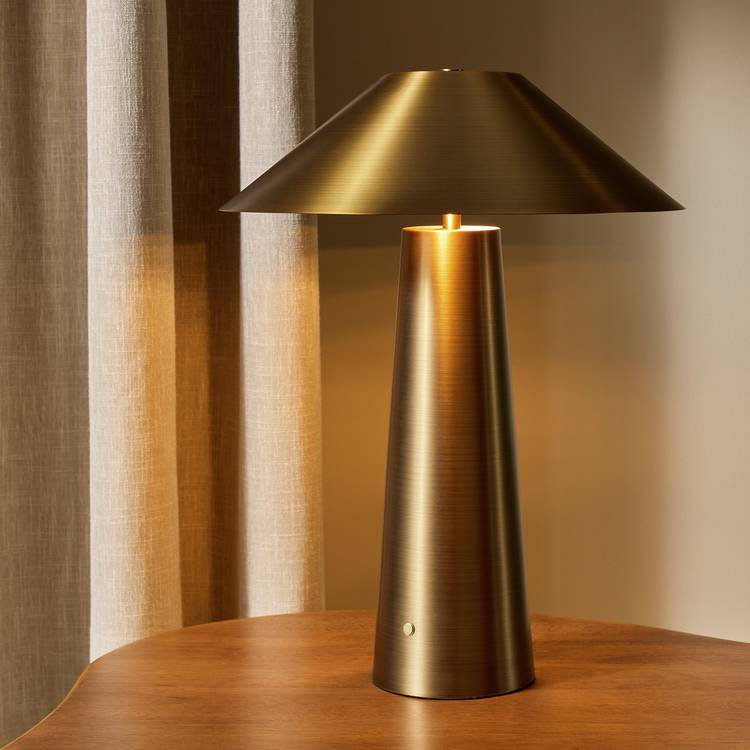Habitat Darley brass table lamp with metal shade (British brand)