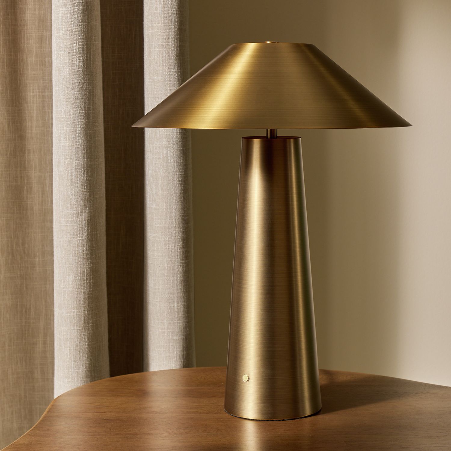 Habitat Darley brass table lamp with metal shade (British brand)