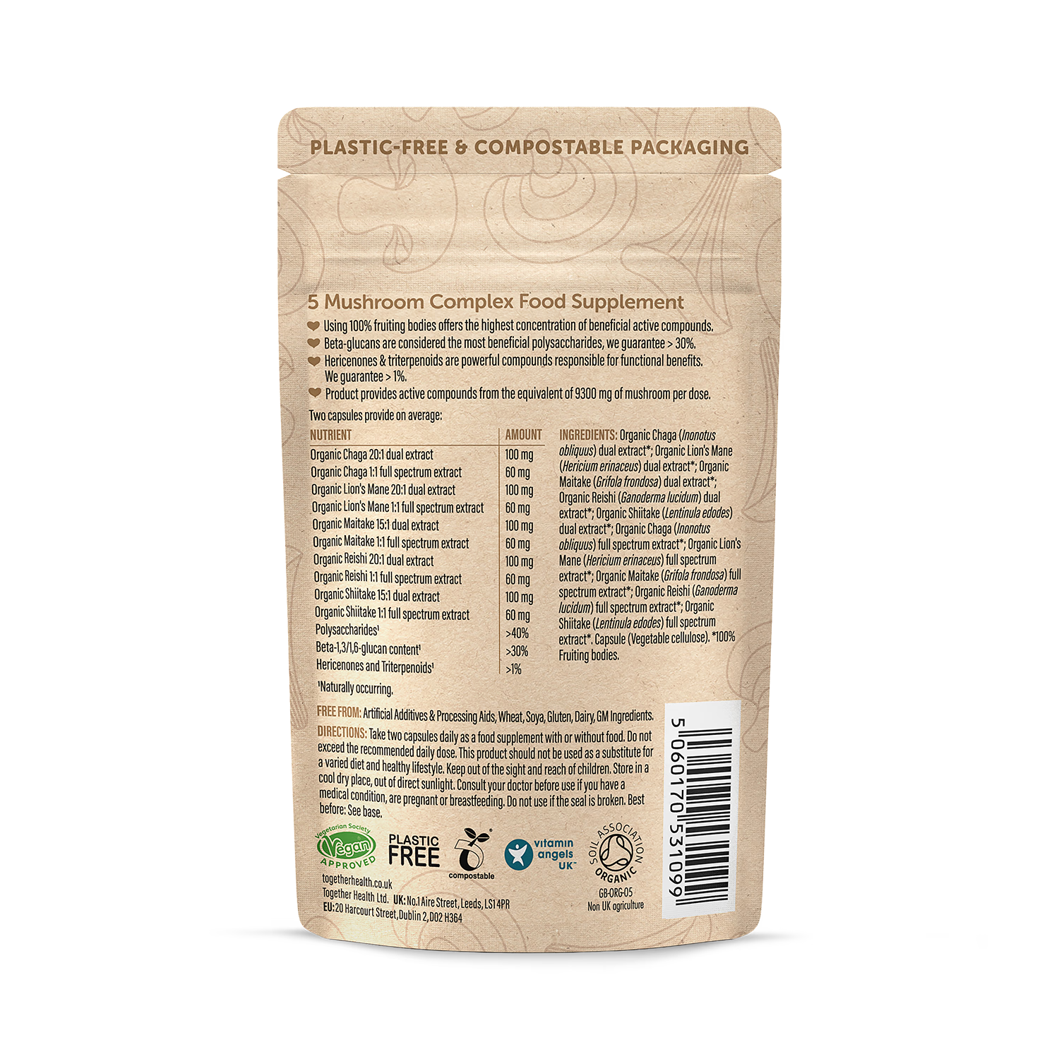 Together Health Organic Mushroom 5 supplement 60 capsules - British product