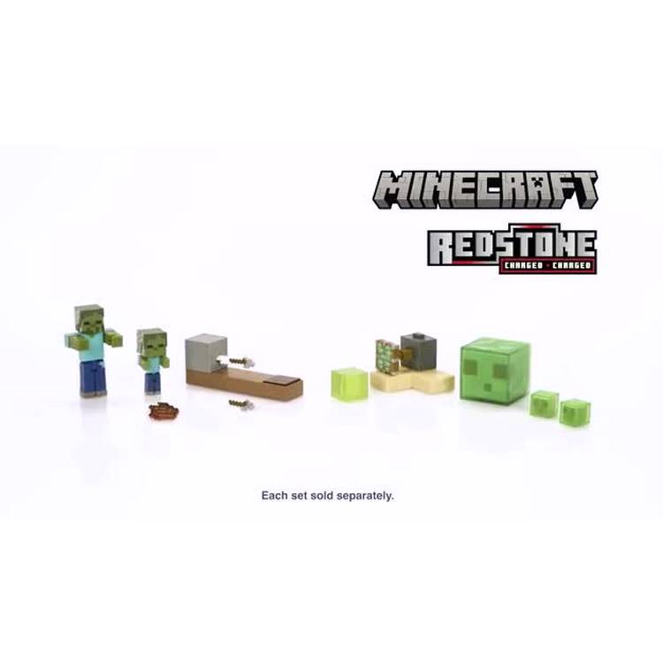 Minecraft Sticky Piston Trap set with Slime Block figure (British brand)