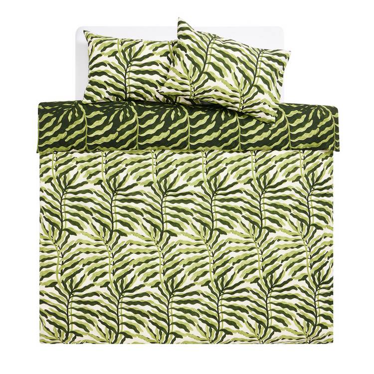 Habitat leaf printed green bedding set single - British product