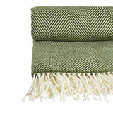 Habitat herringbone throw moss green 125x150cm, imported from the UK