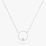 Revere silver circle pendant with cubic zirconia on 18 inch chain, UK version