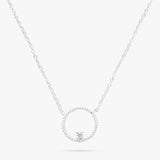 Revere silver circle pendant with cubic zirconia on 18 inch chain, UK version