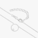 Revere silver circle pendant with cubic zirconia on 18 inch chain, UK version