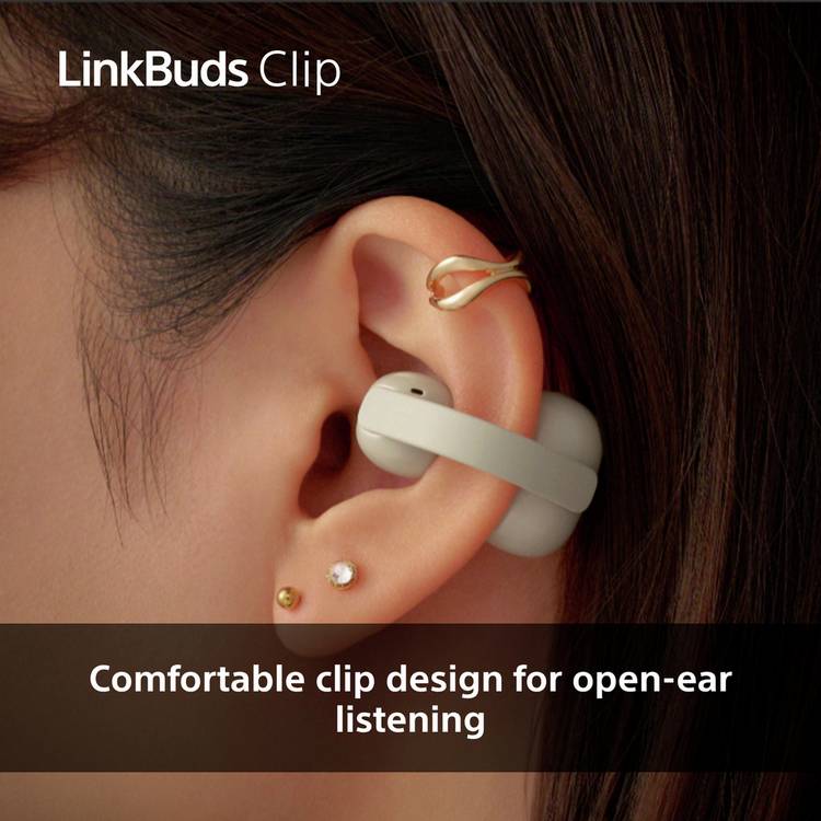 Sony LinkBuds Clip open-ear true wireless earbuds black, imported from the UK