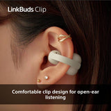 Sony LinkBuds Clip open-ear true wireless earbuds black, imported from the UK