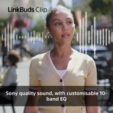 Sony LinkBuds Clip open-ear true wireless earbuds black, imported from the UK