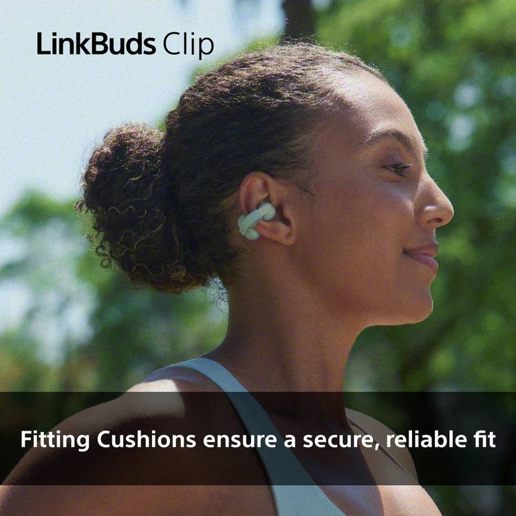 Sony LinkBuds Clip open-ear true wireless earbuds black, imported from the UK