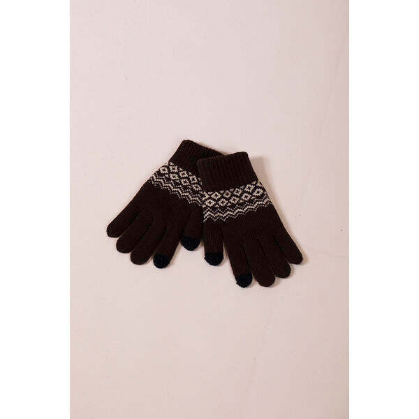 SVNX Christmas print gloves brown one size (British brand)