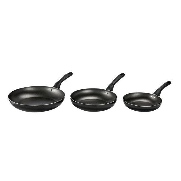 Argos Home 3 piece Teflon frying pan set, imported from the UK