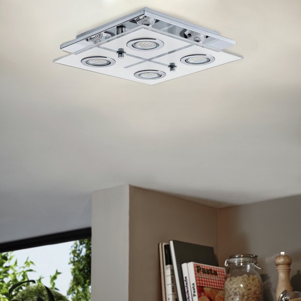 Eglo Cabo small 4-light ceiling light chrome, UK version