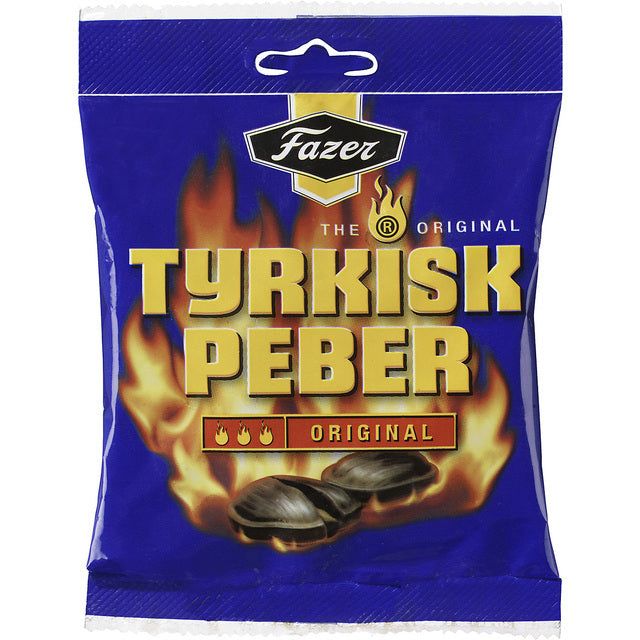 Fazer Tyrkisk Peber Original Hot Salmiak & Pepper Candy   120g GOODS M&S   